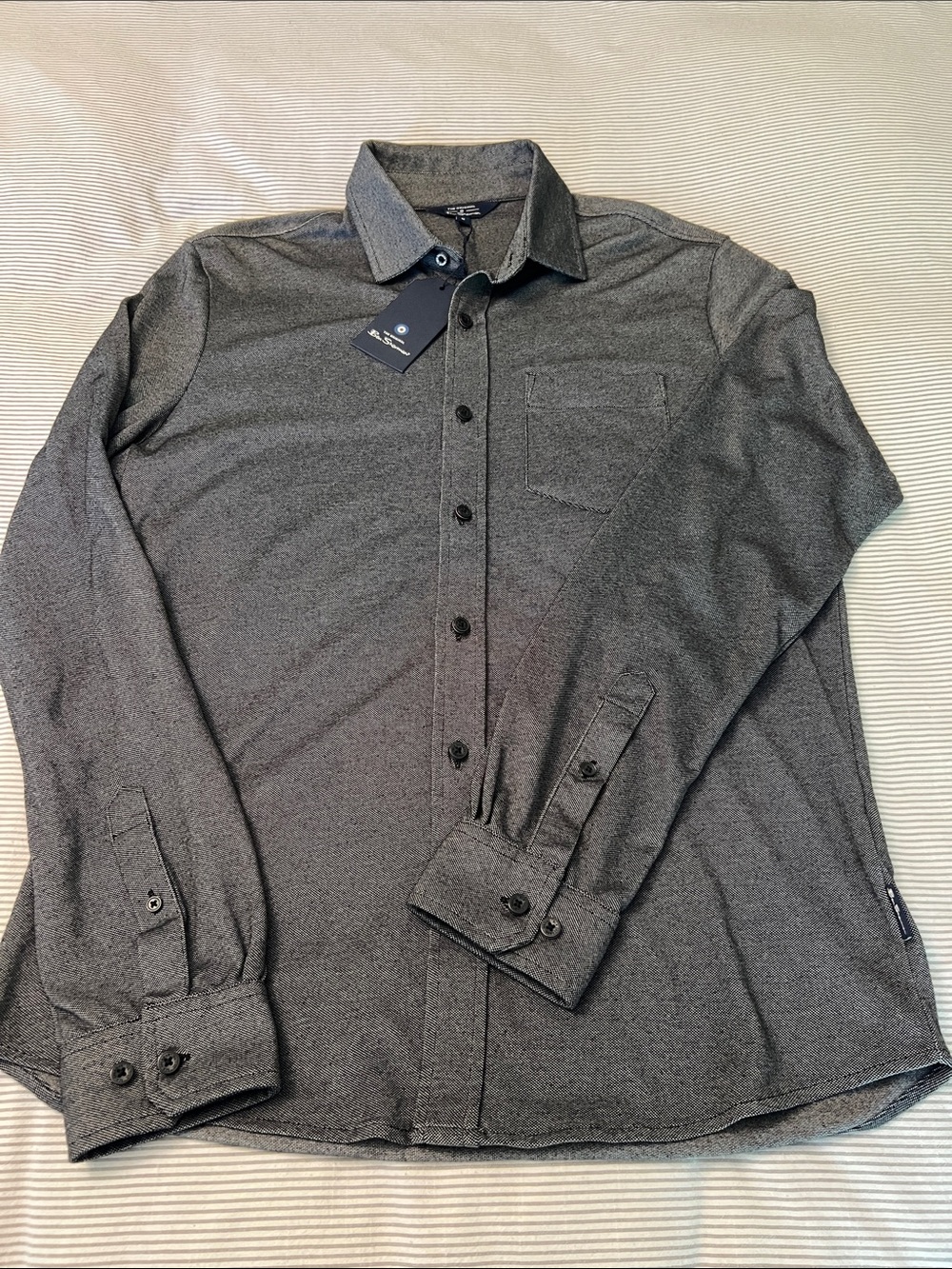 Ben Sherman Charcoal Gray Long-Sleeve Dress Shirt